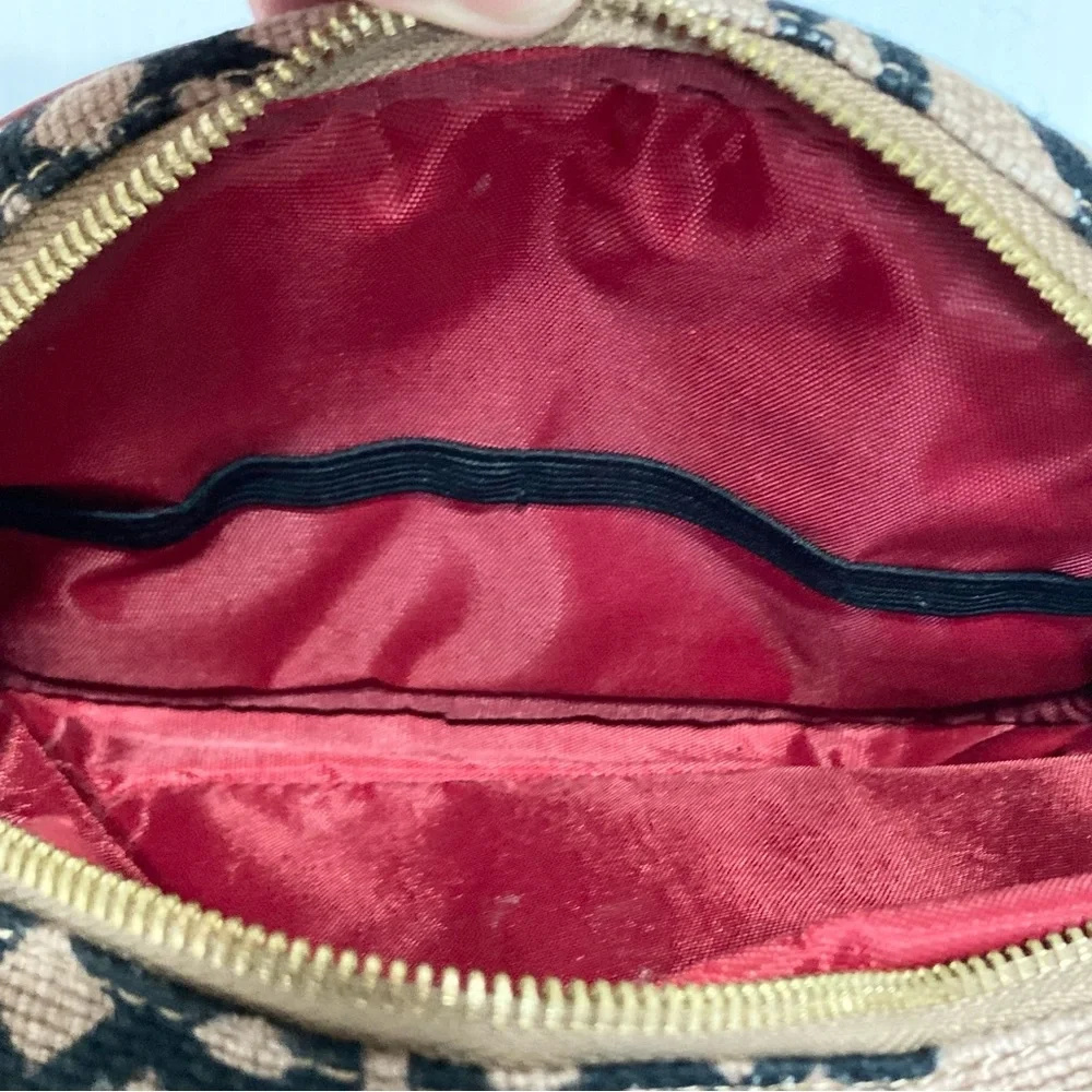 SPARTINA 449 Cosmetic Bag 1715 Lowcountry Natural Linen & Genuine Leather